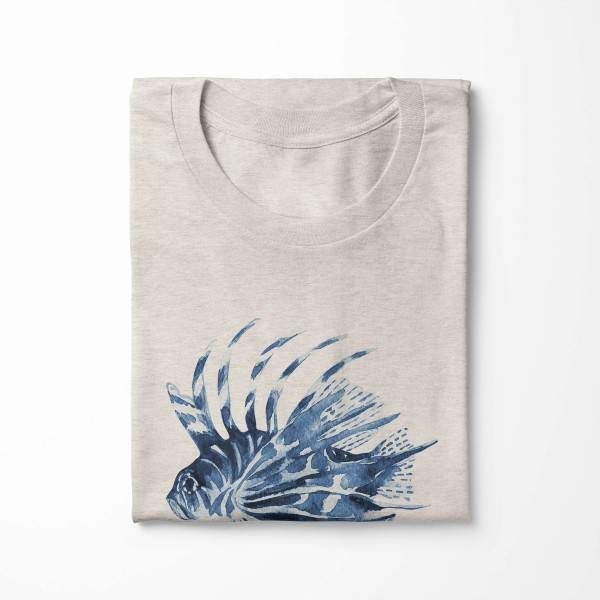 Paul Sinus Art Herren Shirt 100% gekämmte Bio-Baumwolle T-Shirt Stachelfisch Wasserfarben Motiv Nachhaltig Ökomode 50% Rabatt für begrenzte Zeit