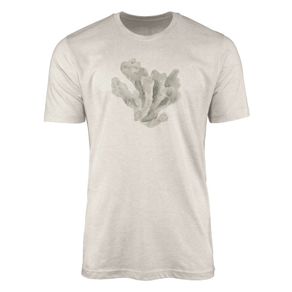 Paul Sinus Art Herren Shirt 100% gekämmte Bio-Baumwolle T-Shirt Koralle Wasserfarben Motiv Nachhaltig Ökomode aus