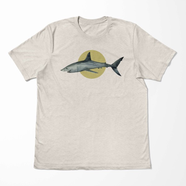 Paul Sinus Art Herren Shirt 100% gekämmte Bio-Baumwolle T-Shirt Hai Wasserfarben Motiv Nachhaltig Ökomode aus erne 2025