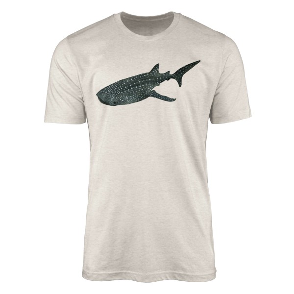 Paul Sinus Art Herren Shirt 100% gekämmte Bio-Baumwolle T-Shirt Walhai Wasserfarben Motiv Nachhaltig Ökomode aus e