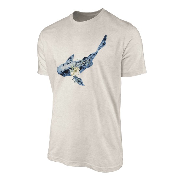 Paul Sinus Art Herren Shirt 100% gekämmte Bio-Baumwolle T-Shirt Koi Blume Wasserfarben Motiv Nachhaltig Ökomode au Outlet