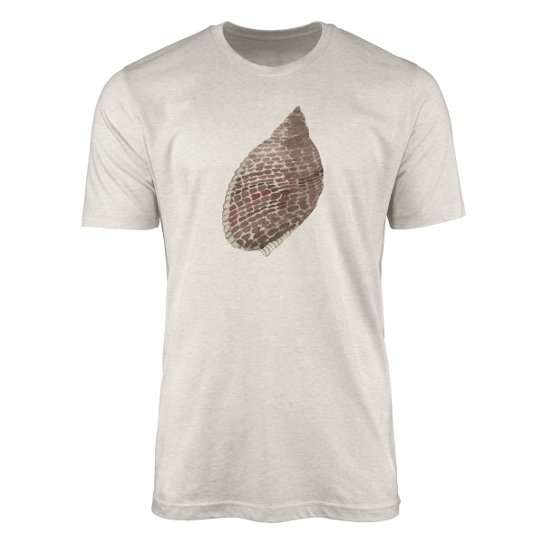 Paul Sinus Art Herren Shirt 100% gekämmte Bio-Baumwolle T-Shirt Muschel Wasserfarben Motiv Nachhaltig Ökomode aus