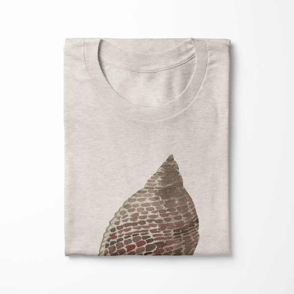 Paul Sinus Art Herren Shirt 100% gekämmte Bio-Baumwolle T-Shirt Muschel Wasserfarben Motiv Nachhaltig Ökomode aus Auslauf
