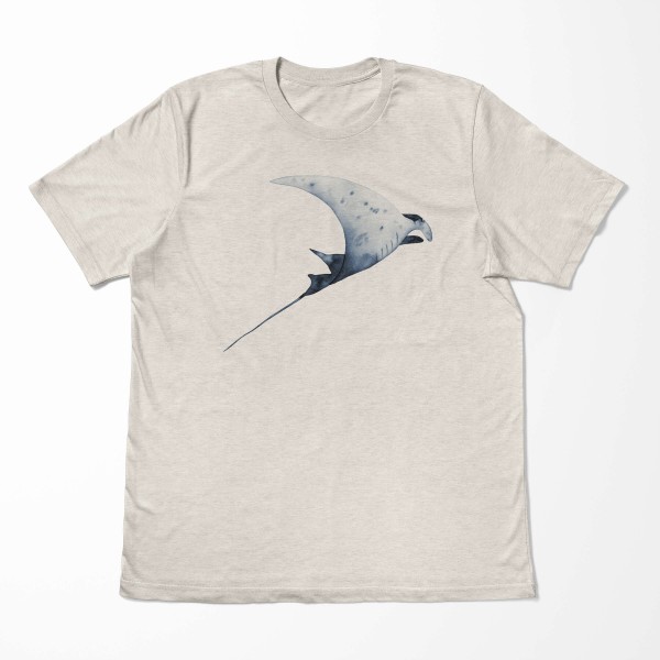 Paul Sinus Art Herren Shirt 100% gekämmte Bio-Baumwolle T-Shirt Rochen Mantarochen Wasserfarben Motiv Nachhaltig Ö im Angebot