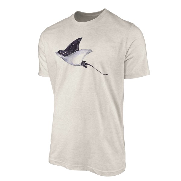 Paul Sinus Art Herren Shirt 100% gekämmte Bio-Baumwolle T-Shirt Rochen Wasserfarben Motiv Nachhaltig Ökomode aus e Meist gekauft