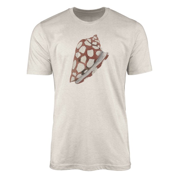 Paul Sinus Art Herren Shirt 100% gekämmte Bio-Baumwolle T-Shirt Muschel Wasserfarben Motiv Nachhaltig Ökomode aus