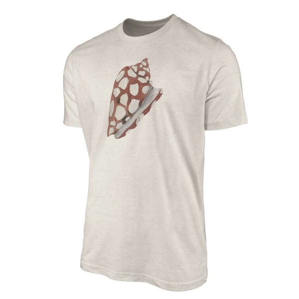 Paul Sinus Art Herren Shirt 100% gekämmte Bio-Baumwolle T-Shirt Muschel Wasserfarben Motiv Nachhaltig Ökomode aus Blitzverkäufe