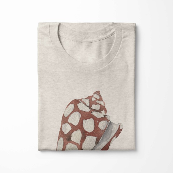 Paul Sinus Art Herren Shirt 100% gekämmte Bio-Baumwolle T-Shirt Muschel Wasserfarben Motiv Nachhaltig Ökomode aus Blitzverkäufe