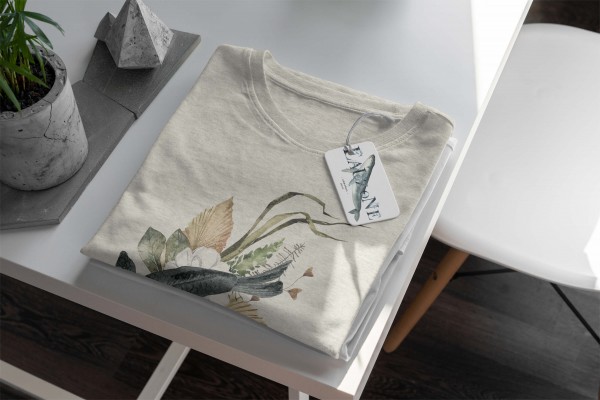 Paul Sinus Art Herren Shirt 100% gekämmte Bio-Baumwolle T-Shirt Blumen Koi Wasserfarben Motiv Nachhaltig Ökomode a Kostenloser Versand
