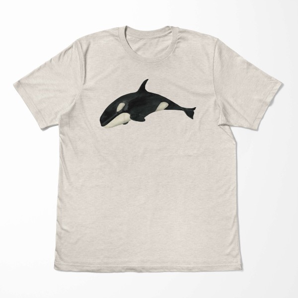 Paul Sinus Art Herren Shirt 100% gekämmte Bio-Baumwolle T-Shirt Killerwal Orca Wasserfarben Motiv Nachhaltig Ökomo Limitierter Zeitrabatt