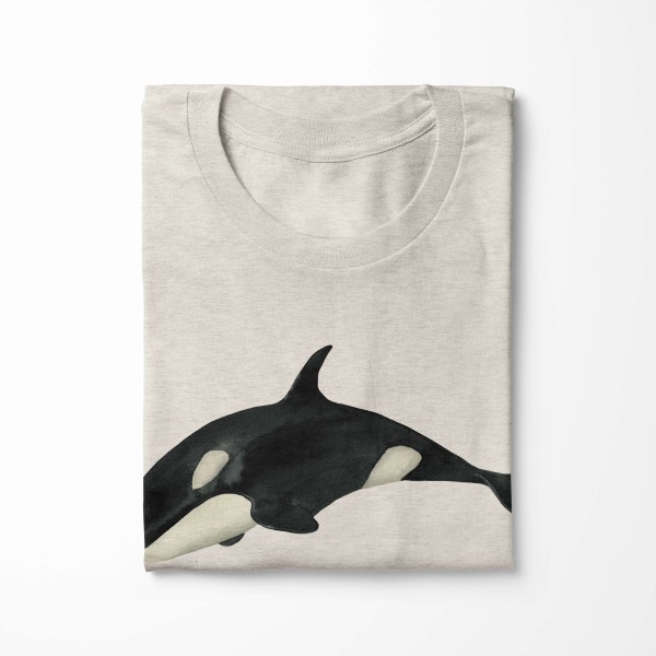 Paul Sinus Art Herren Shirt 100% gekämmte Bio-Baumwolle T-Shirt Killerwal Orca Wasserfarben Motiv Nachhaltig Ökomo Limitierter Zeitrabatt