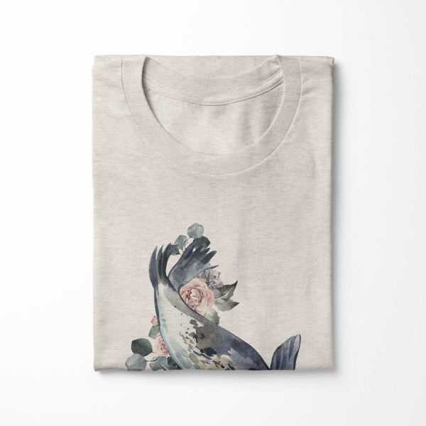 Paul Sinus Art Herren Shirt 100% gekämmte Bio-Baumwolle T-Shirt Seerobbe Wasserfarben Motiv Nachhaltig Ökomode aus Flash Sale