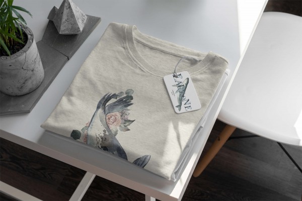 Paul Sinus Art Herren Shirt 100% gekämmte Bio-Baumwolle T-Shirt Seerobbe Wasserfarben Motiv Nachhaltig Ökomode aus Flash Sale