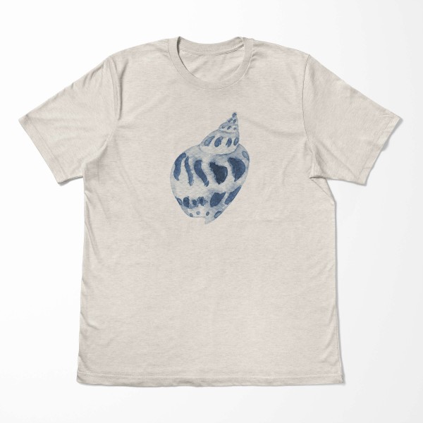 Paul Sinus Art Herren Shirt 100% gekämmte Bio-Baumwolle T-Shirt Muschel Wasserfarben Motiv Nachhaltig Ökomode aus Online Shopping