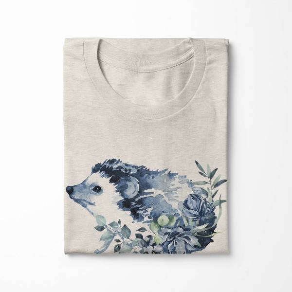 Paul Sinus Art Herren Shirt 100% gekämmte Bio-Baumwolle T-Shirt Aquarell Igel Motiv Nachhaltig Ökomode aus erneuer Exklusivangebot