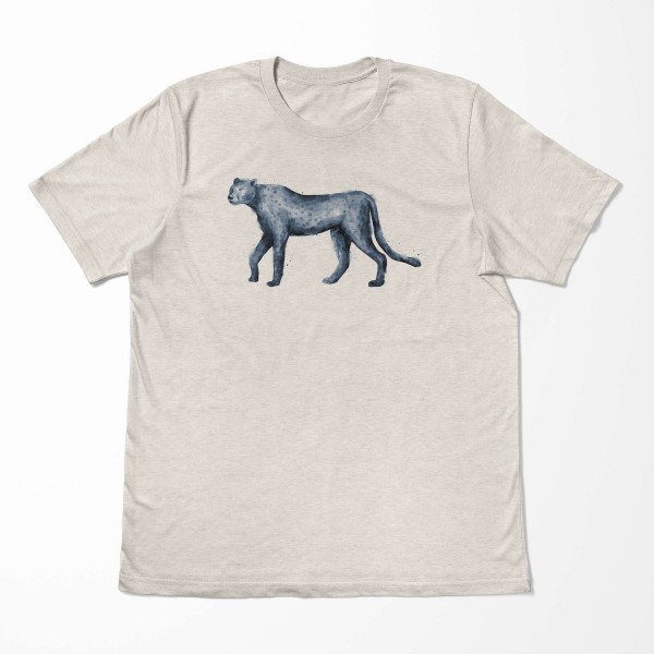 Paul Sinus Art Herren Shirt 100% gekämmte Bio-Baumwolle T-Shirt Aquarell Raubkatze Motiv Nachhaltig Ökomode aus er Saisonschlussverkauf