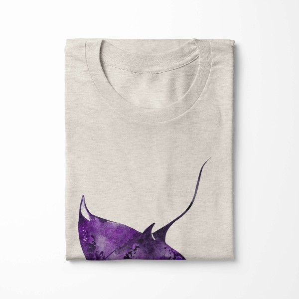 Paul Sinus Art Herren Shirt 100% gekämmte Bio-Baumwolle T-Shirt Mantarochen Wasserfarben Motiv Nachhaltig Ökomode Osterangebot