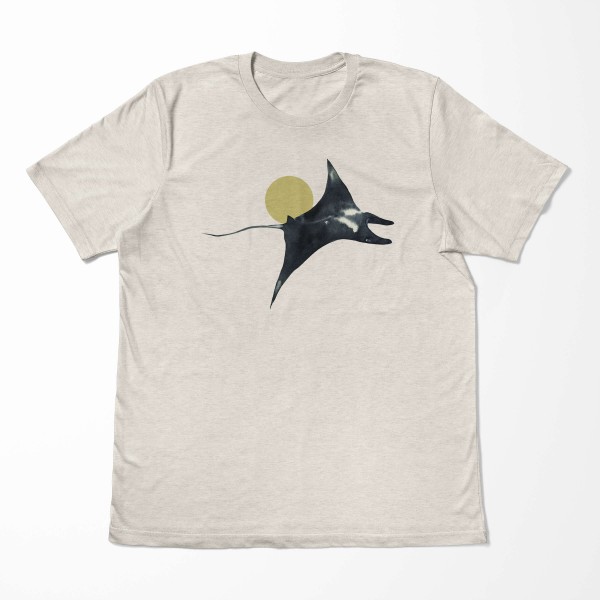 Paul Sinus Art Herren Shirt 100% gekämmte Bio-Baumwolle T-Shirt Riesenrochen Wasserfarben Motiv Nachhaltig Ökomode Muttertagsangebot