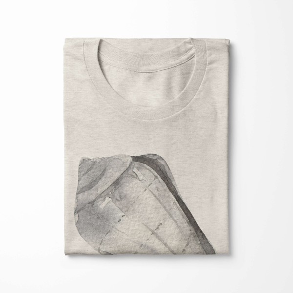 Paul Sinus Art Herren Shirt 100% gekämmte Bio-Baumwolle T-Shirt Seemuschel Wasserfarben Motiv Nachhaltig Ökomode a Vatertagsangebot