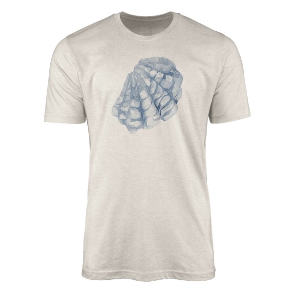 Paul Sinus Art Herren Shirt 100% gekämmte Bio-Baumwolle T-Shirt Muschel Wasserfarben Motiv Nachhaltig Ökomode aus