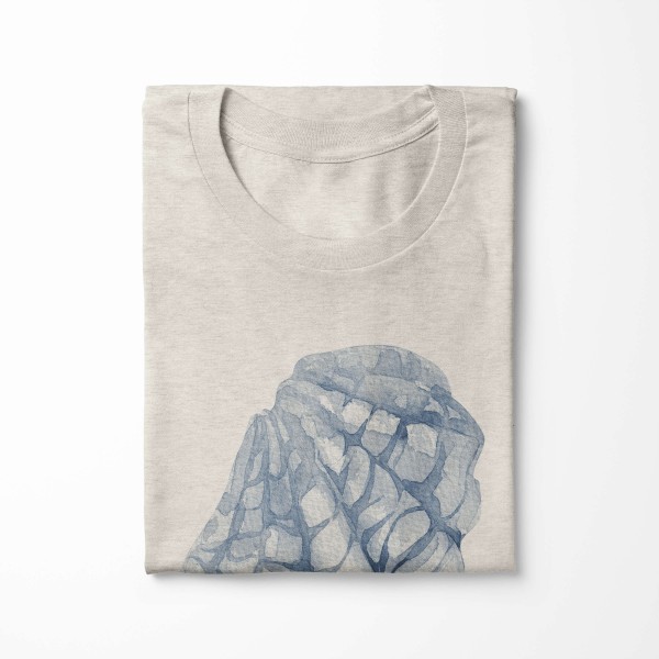 Paul Sinus Art Herren Shirt 100% gekämmte Bio-Baumwolle T-Shirt Muschel Wasserfarben Motiv Nachhaltig Ökomode aus Valentinstagsangebot