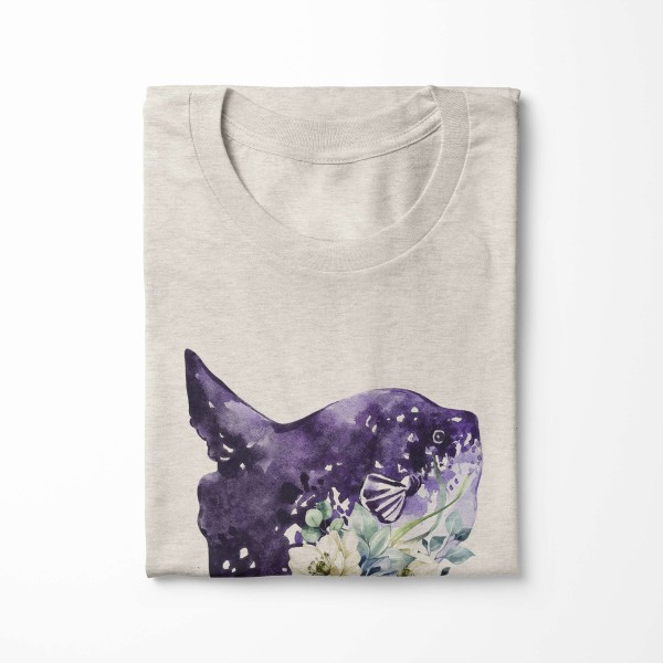 Paul Sinus Art Herren Shirt 100% gekämmte Bio-Baumwolle T-Shirt Mondfisch Blumen Wasserfarben Motiv Nachhaltig Öko Jubiläumsangebot