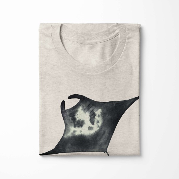 Paul Sinus Art Herren Shirt 100% gekämmte Bio-Baumwolle T-Shirt Rochen Wasserfarben Motiv Nachhaltig Ökomode aus e Lagerräumung