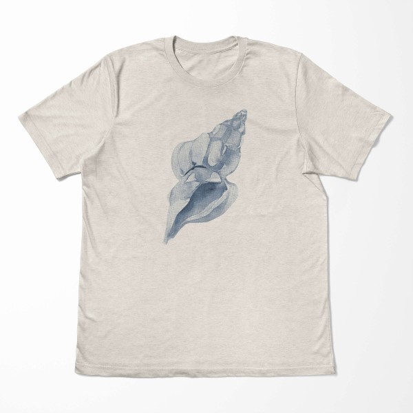 Paul Sinus Art Herren Shirt 100% gekämmte Bio-Baumwolle T-Shirt Muschel Wasserfarben Motiv Nachhaltig Ökomode aus Heißer Verkauf