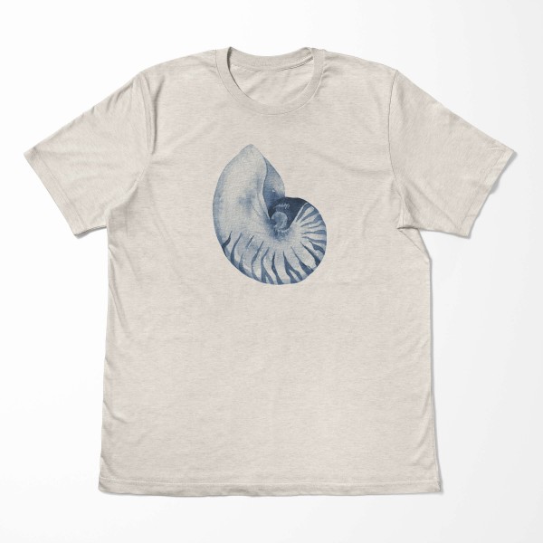Paul Sinus Art Herren Shirt 100% gekämmte Bio-Baumwolle T-Shirt Meeresschnecke Wasserfarben Motiv Nachhaltig Ökomo Top Angebot