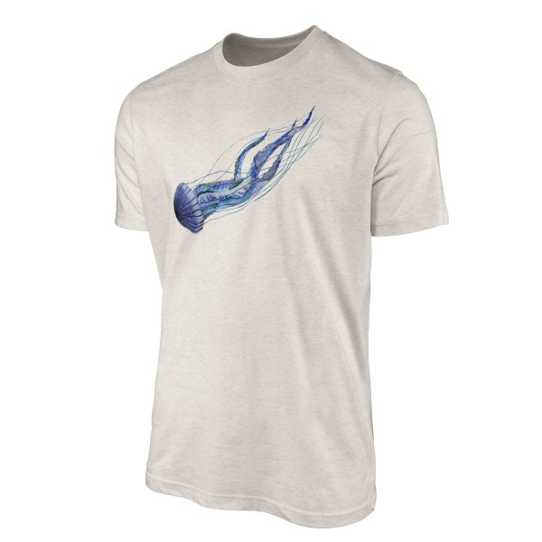 Paul Sinus Art Herren Shirt 100% gekämmte Bio-Baumwolle T-Shirt Qualle Wasserfarben Motiv Nachhaltig Ökomode aus e Online Outlet