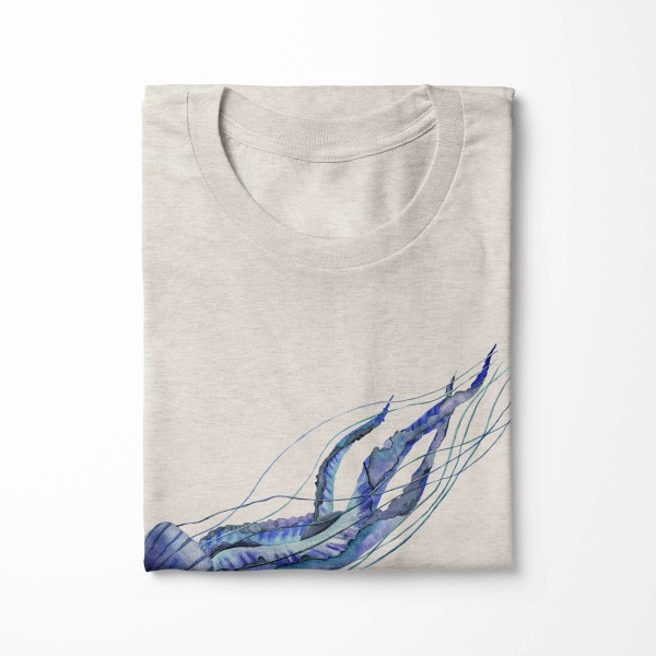 Paul Sinus Art Herren Shirt 100% gekämmte Bio-Baumwolle T-Shirt Qualle Wasserfarben Motiv Nachhaltig Ökomode aus e Online Outlet