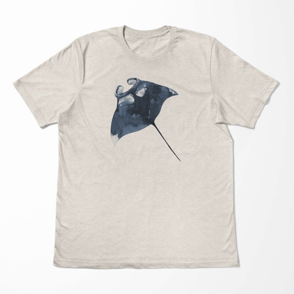 Paul Sinus Art Herren Shirt 100% gekämmte Bio-Baumwolle T-Shirt Mantarochen Rochen Wasserfarben Motiv Nachhaltig Ö Zeitlich begrenztes Angebot