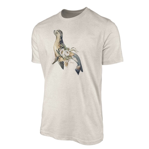 Paul Sinus Art Herren Shirt 100% gekämmte Bio-Baumwolle T-Shirt Seerobe Wasserfarben Motiv Nachhaltig Ökomode aus Blitzangebot