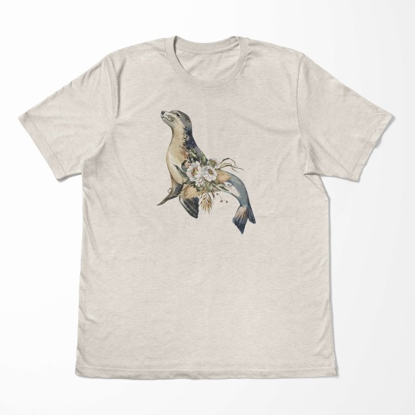 Paul Sinus Art Herren Shirt 100% gekämmte Bio-Baumwolle T-Shirt Seerobe Wasserfarben Motiv Nachhaltig Ökomode aus Blitzangebot