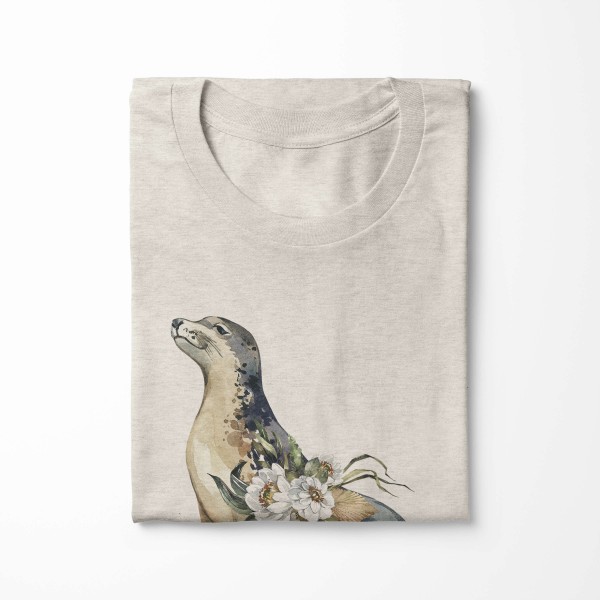 Paul Sinus Art Herren Shirt 100% gekämmte Bio-Baumwolle T-Shirt Seerobe Wasserfarben Motiv Nachhaltig Ökomode aus Blitzangebot
