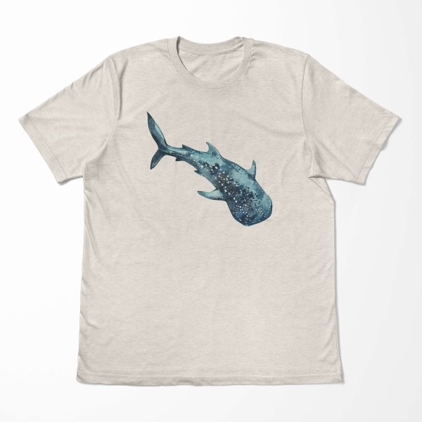 Paul Sinus Art Herren Shirt 100% gekämmte Bio-Baumwolle T-Shirt Walhai Wasserfarben Motiv Nachhaltig Ökomode aus e Neuheiten