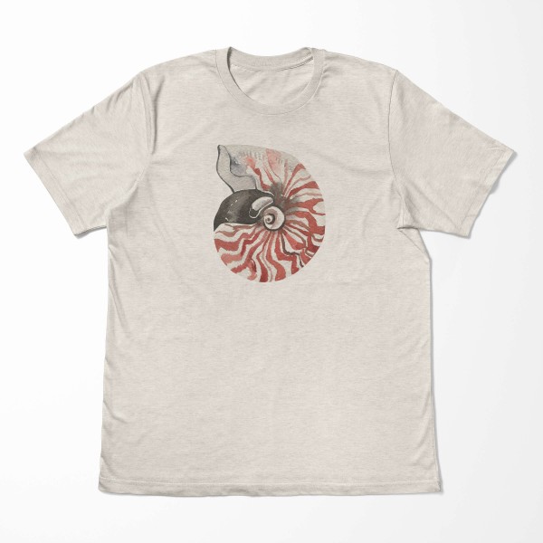 Paul Sinus Art Herren Shirt 100% gekämmte Bio-Baumwolle T-Shirt Meeresschnecke Wasserfarben Motiv Nachhaltig Ökomo Bestseller