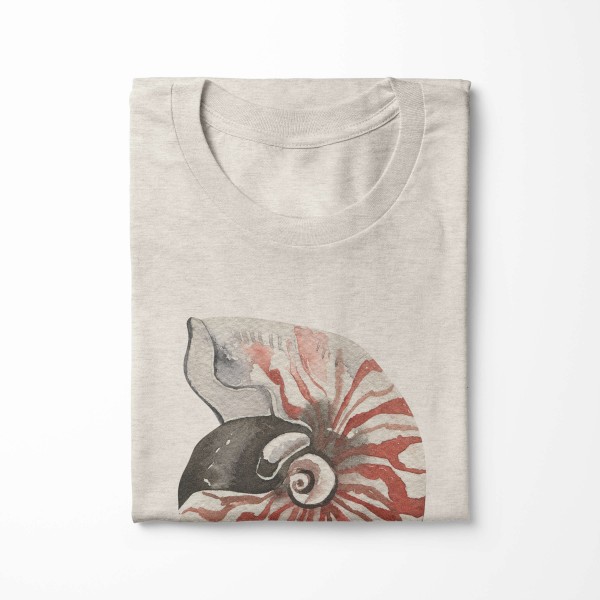 Paul Sinus Art Herren Shirt 100% gekämmte Bio-Baumwolle T-Shirt Meeresschnecke Wasserfarben Motiv Nachhaltig Ökomo Bestseller