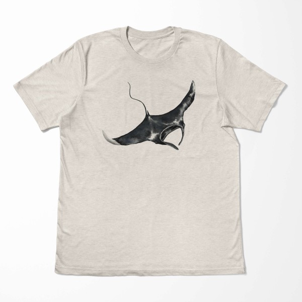 Paul Sinus Art Herren Shirt 100% gekämmte Bio-Baumwolle T-Shirt Riesenrochen Mantarochen Wasserfarben Motiv Nachha Räumungsverkauf
