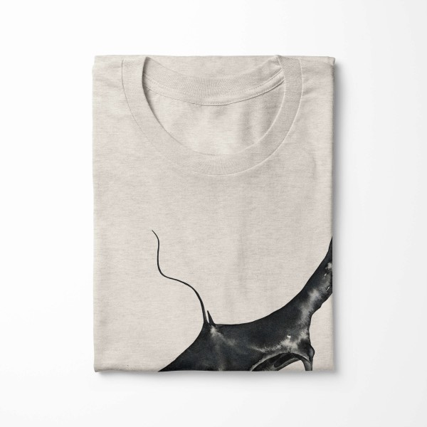 Paul Sinus Art Herren Shirt 100% gekämmte Bio-Baumwolle T-Shirt Riesenrochen Mantarochen Wasserfarben Motiv Nachha Räumungsverkauf