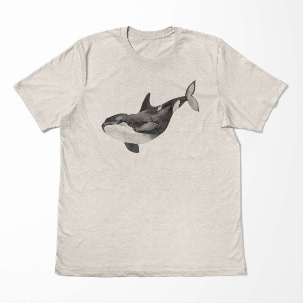 Paul Sinus Art Herren Shirt 100% gekämmte Bio-Baumwolle T-Shirt Killerwal Orca Wasserfarben Motiv Nachhaltig Ökomo Sonderangebote