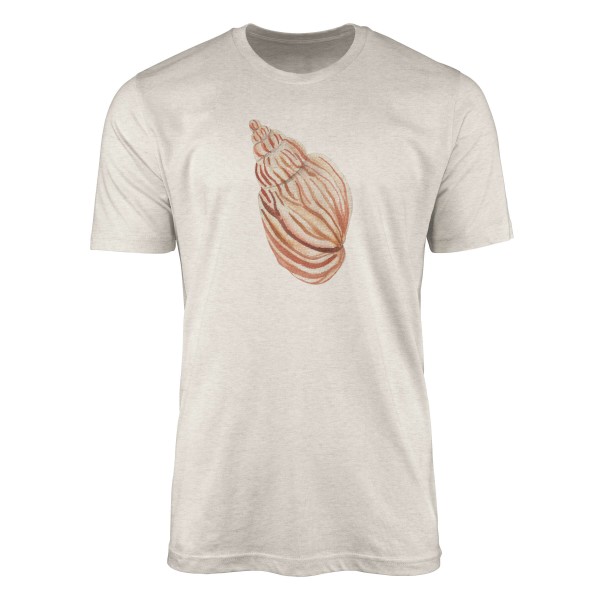 Paul Sinus Art Herren Shirt 100% gekämmte Bio-Baumwolle T-Shirt Muschel Wasserfarben Motiv Nachhaltig Ökomode aus VIP-Rabatte