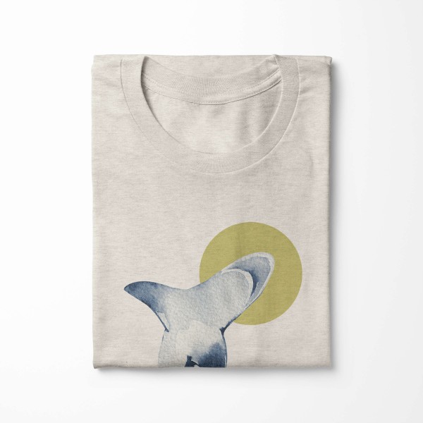 Paul Sinus Art Herren Shirt 100% gekämmte Bio-Baumwolle T-Shirt Hai Wasserfarben Motiv Nachhaltig Ökomode aus erne Begrenzte Freigabe