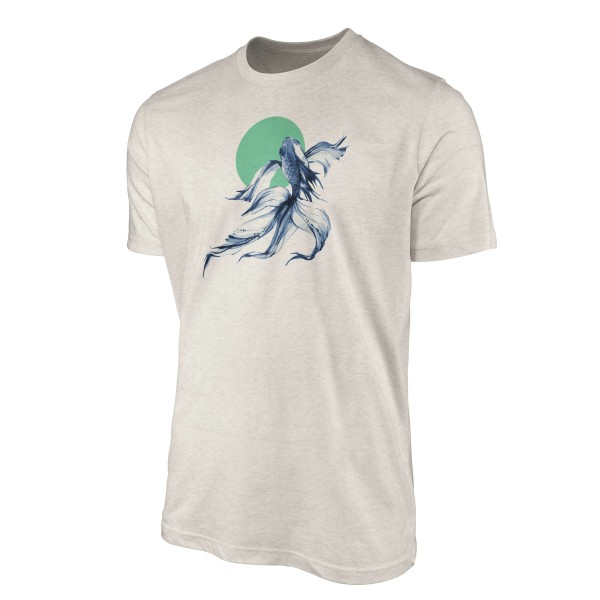 Paul Sinus Art Herren Shirt 100% gekämmte Bio-Baumwolle T-Shirt Kampffisch Wasserfarben Motiv Nachhaltig Ökomode a JETZT KAUFEN