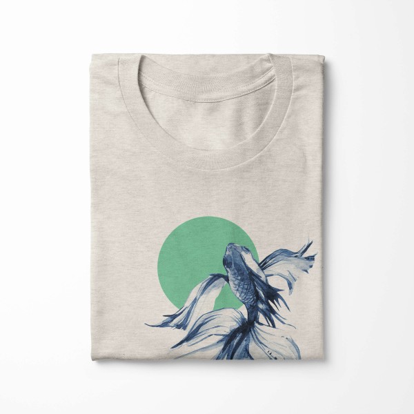 Paul Sinus Art Herren Shirt 100% gekämmte Bio-Baumwolle T-Shirt Kampffisch Wasserfarben Motiv Nachhaltig Ökomode a JETZT KAUFEN