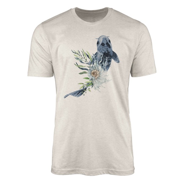 Paul Sinus Art Herren Shirt 100% gekämmte Bio-Baumwolle T-Shirt Koi Karpfen Wasserfarben Motiv Nachhaltig Ökomode