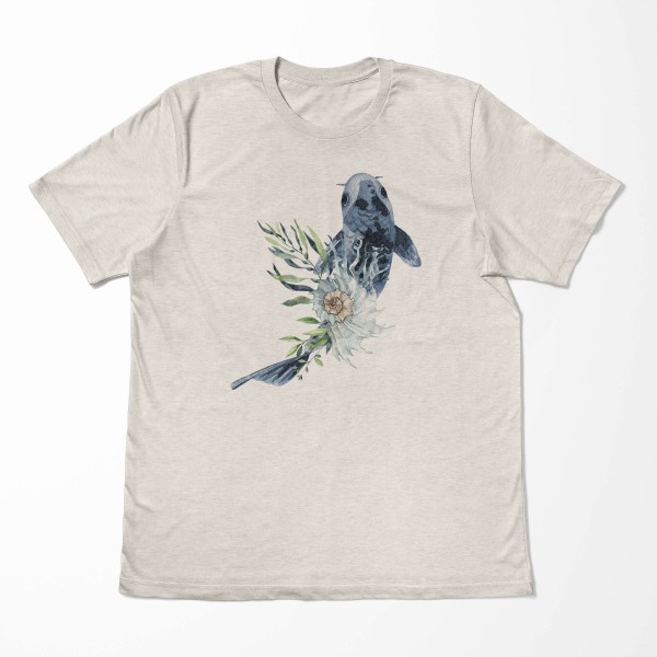 Paul Sinus Art Herren Shirt 100% gekämmte Bio-Baumwolle T-Shirt Koi Karpfen Wasserfarben Motiv Nachhaltig Ökomode Neueste Stile