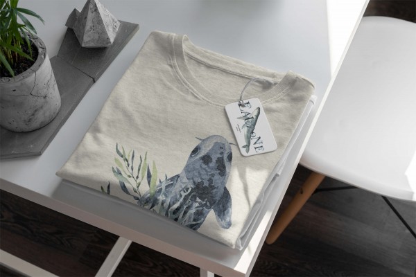Paul Sinus Art Herren Shirt 100% gekämmte Bio-Baumwolle T-Shirt Koi Karpfen Wasserfarben Motiv Nachhaltig Ökomode Neueste Stile