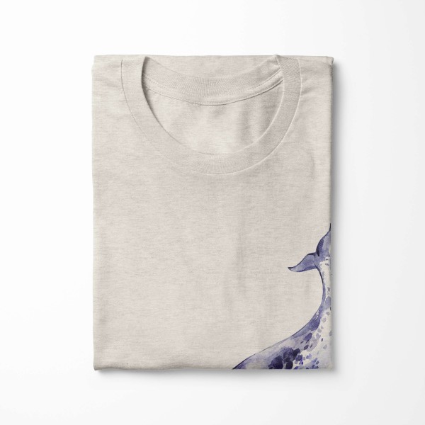 Paul Sinus Art Herren Shirt 100% gekämmte Bio-Baumwolle T-Shirt Narwal Wasserfarben Motiv Nachhaltig Ökomode aus e Zeitbegrenzte Promotion