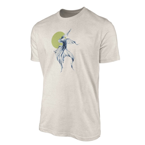 Paul Sinus Art Herren Shirt 100% gekämmte Bio-Baumwolle T-Shirt Kampffisch Wasserfarben Motiv Nachhaltig Ökomode a Bis zu 50% Rabatt